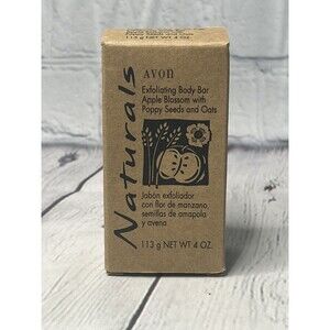 Avon Naturals Exfoliating Body Bar Soap Apple Blossom W/ Poppy Seeds & Oats 4 oz